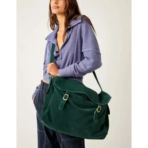 FREE PEOPLE Zahara Suede Messenger Bag / Enchanted Forest - Picture 5 of 16
